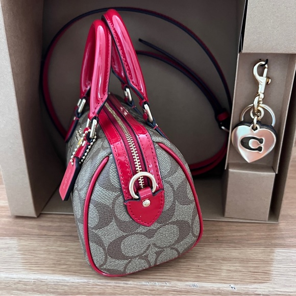 Coach Boxed Mini Rowan Crossbody With Hearts Key Ring In Signature CN751 - Picture 5 of 10